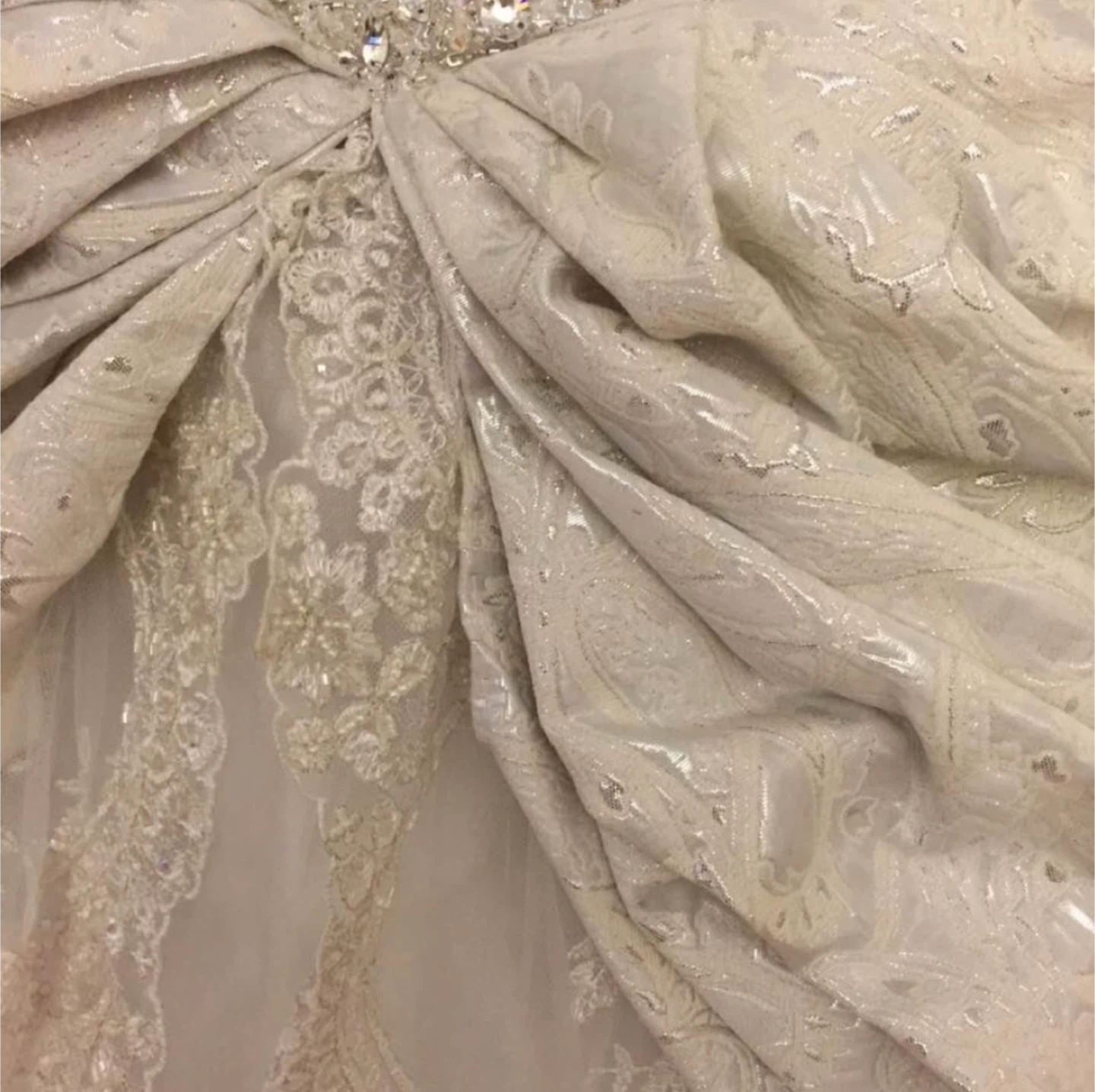 White Embellished Ball Gown Wedding Dress - photo 4