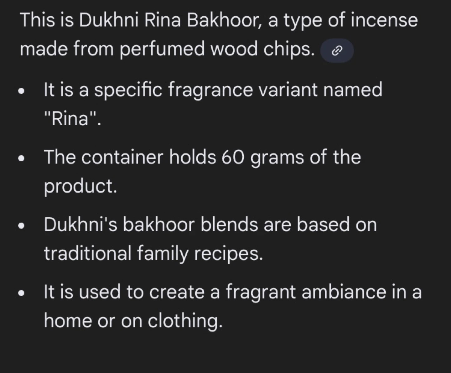 Wani Dukhoon Rina Bakhoor Incense 60 GMS - photo 5