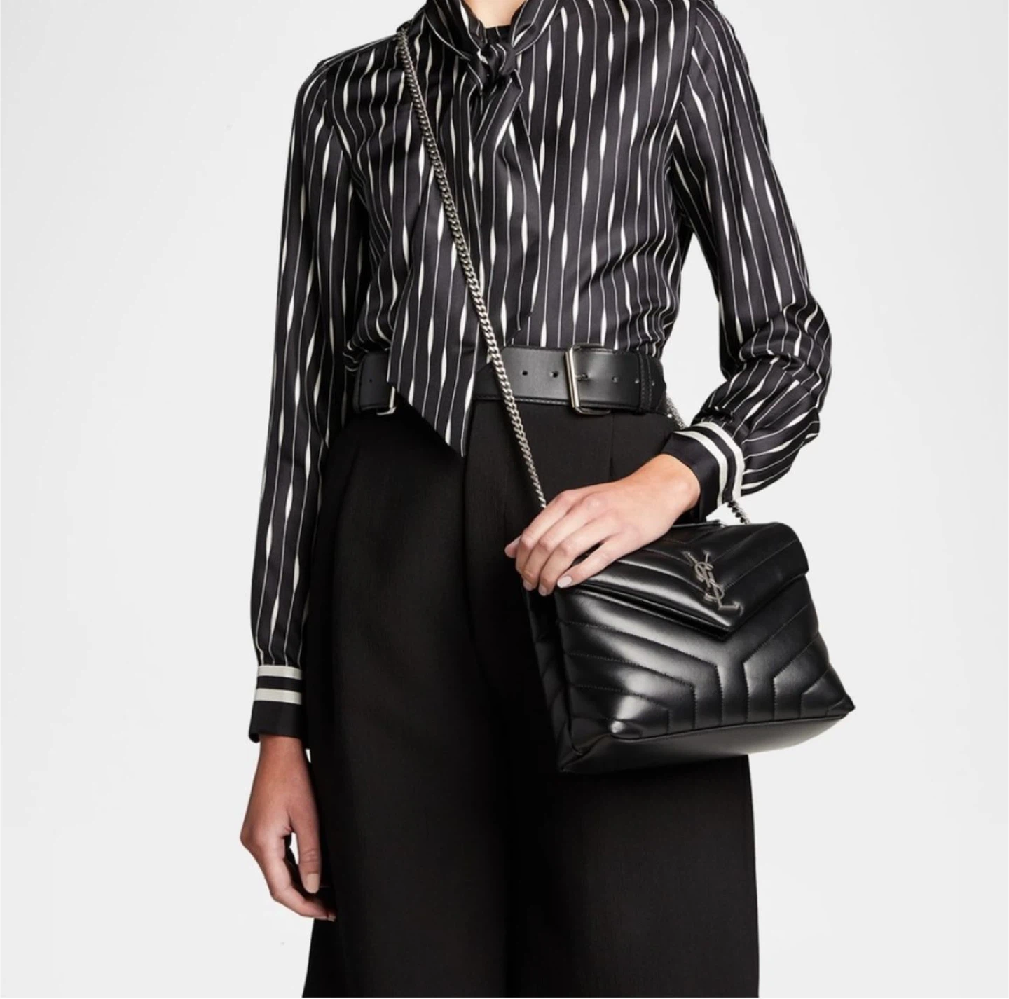 Saint Laurent Black Quilted Leather Lou Camera Bag