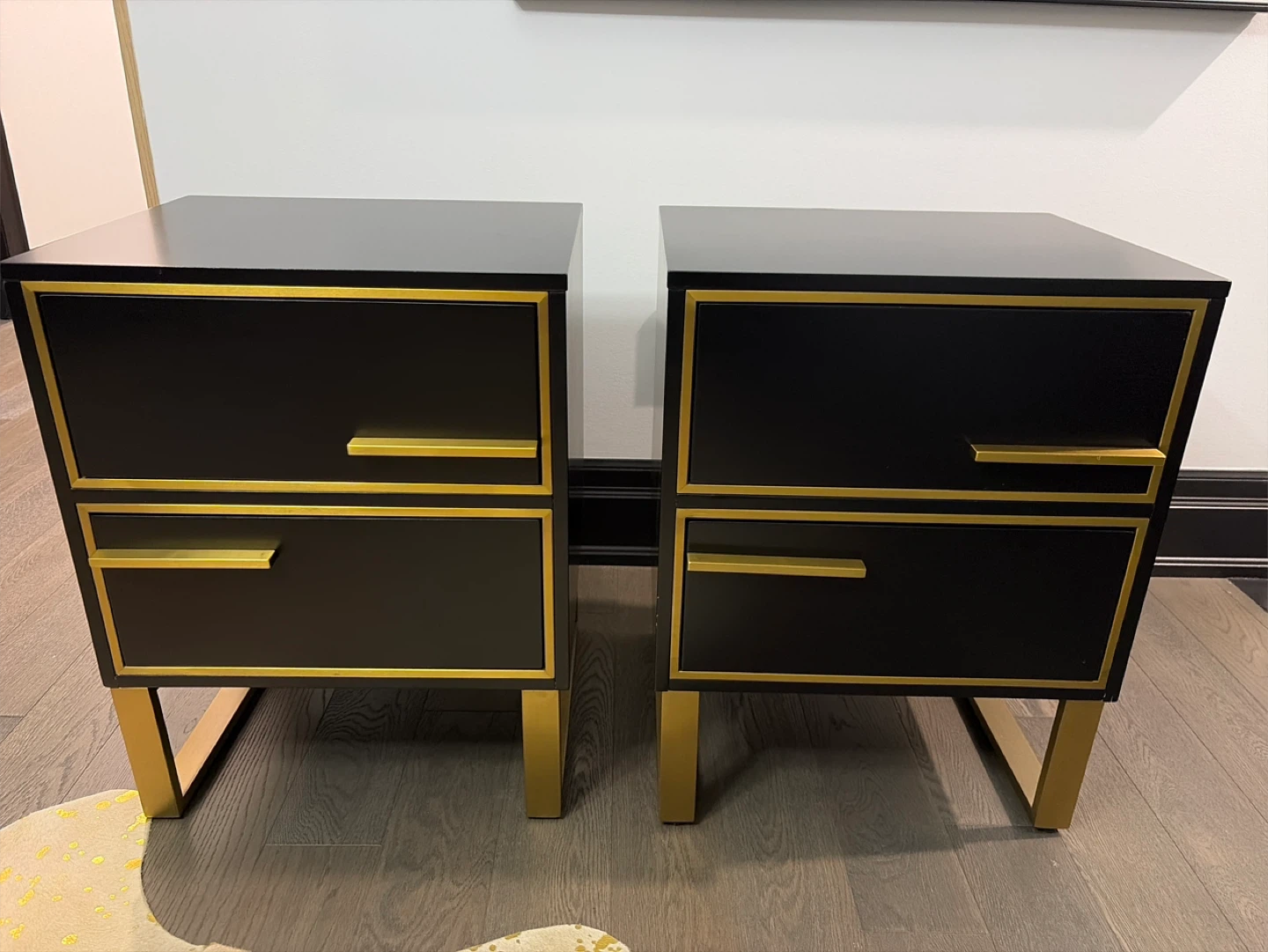 Night tables black and gold  (sold in Pair)