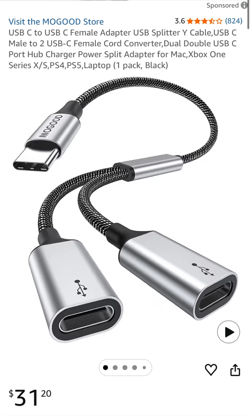 MOGOD USB C Splitter Adapter Cable