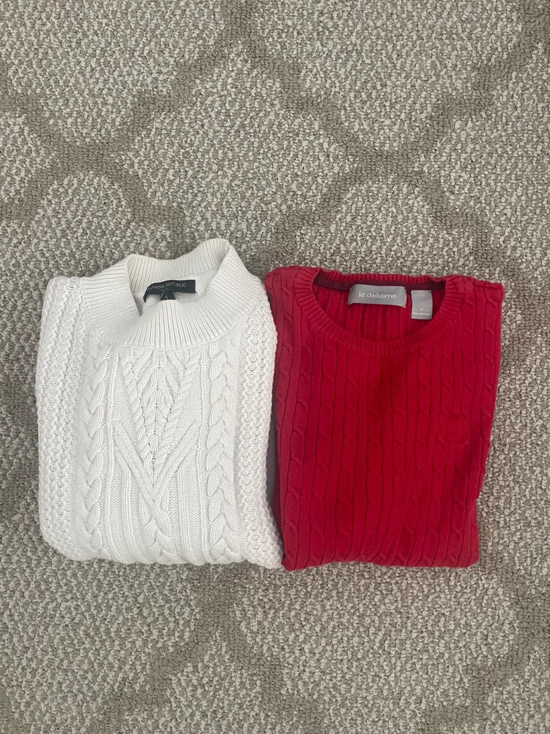 Red and white sweater bundle
