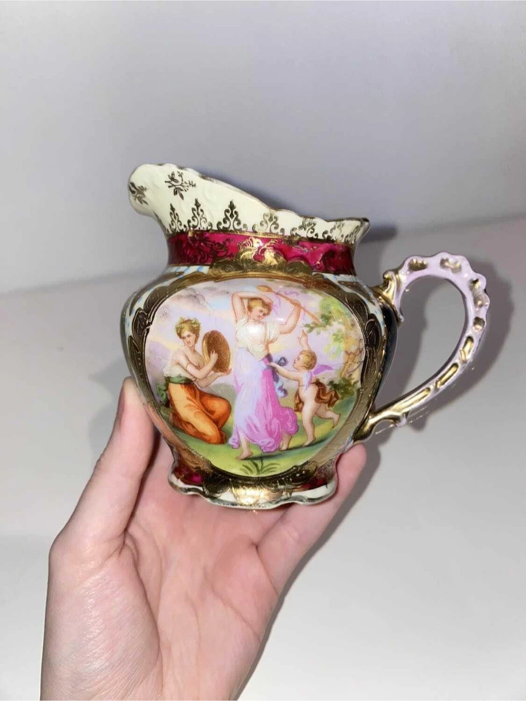 Antique Creamer ROYAL VIENNA 19th Century - photo 2
