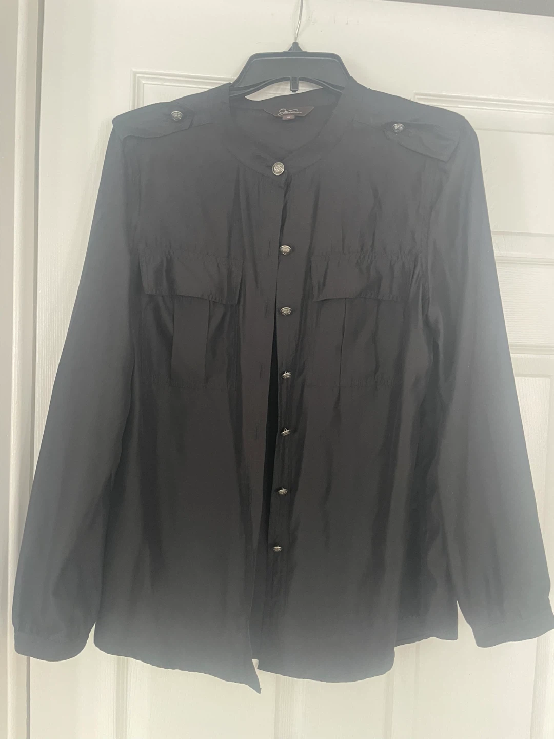 Jessica Black Button-Up Shirt - Size 10 - photo 2