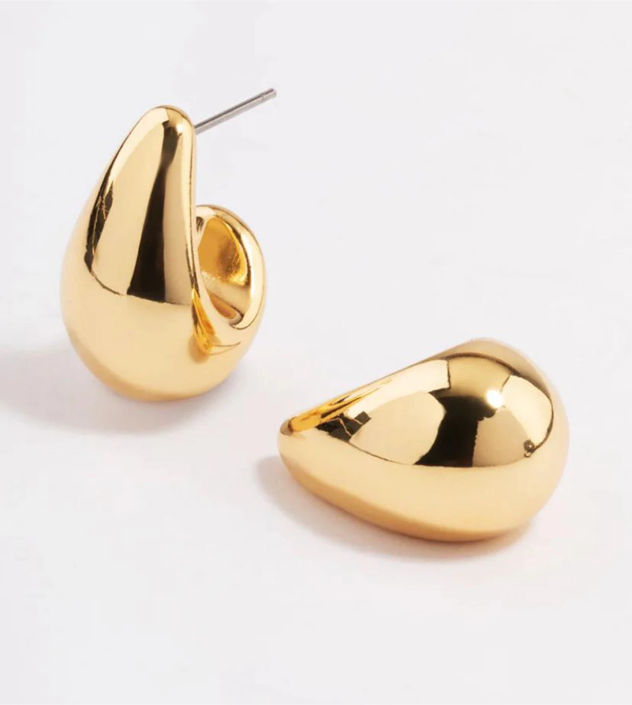 Gold Teardrop Hoop Earrings