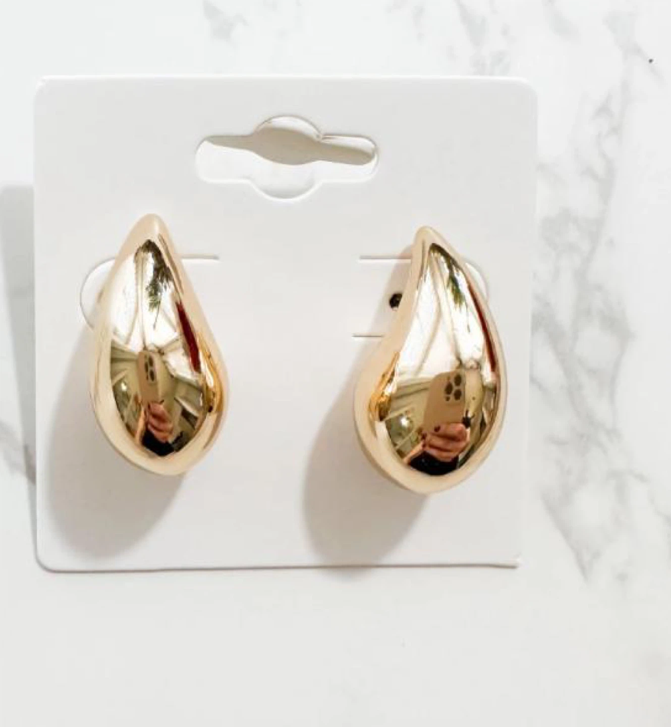 Gold Teardrop Hoop Earrings - photo 2