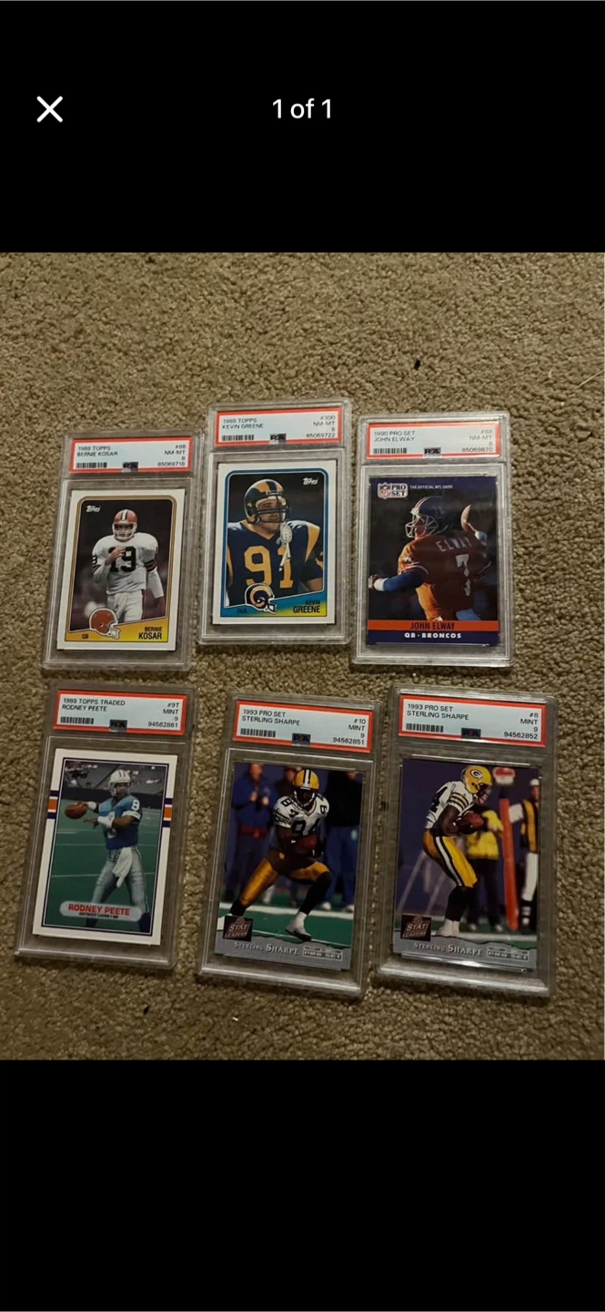 Collection of 6 Graded NFL Football Cards