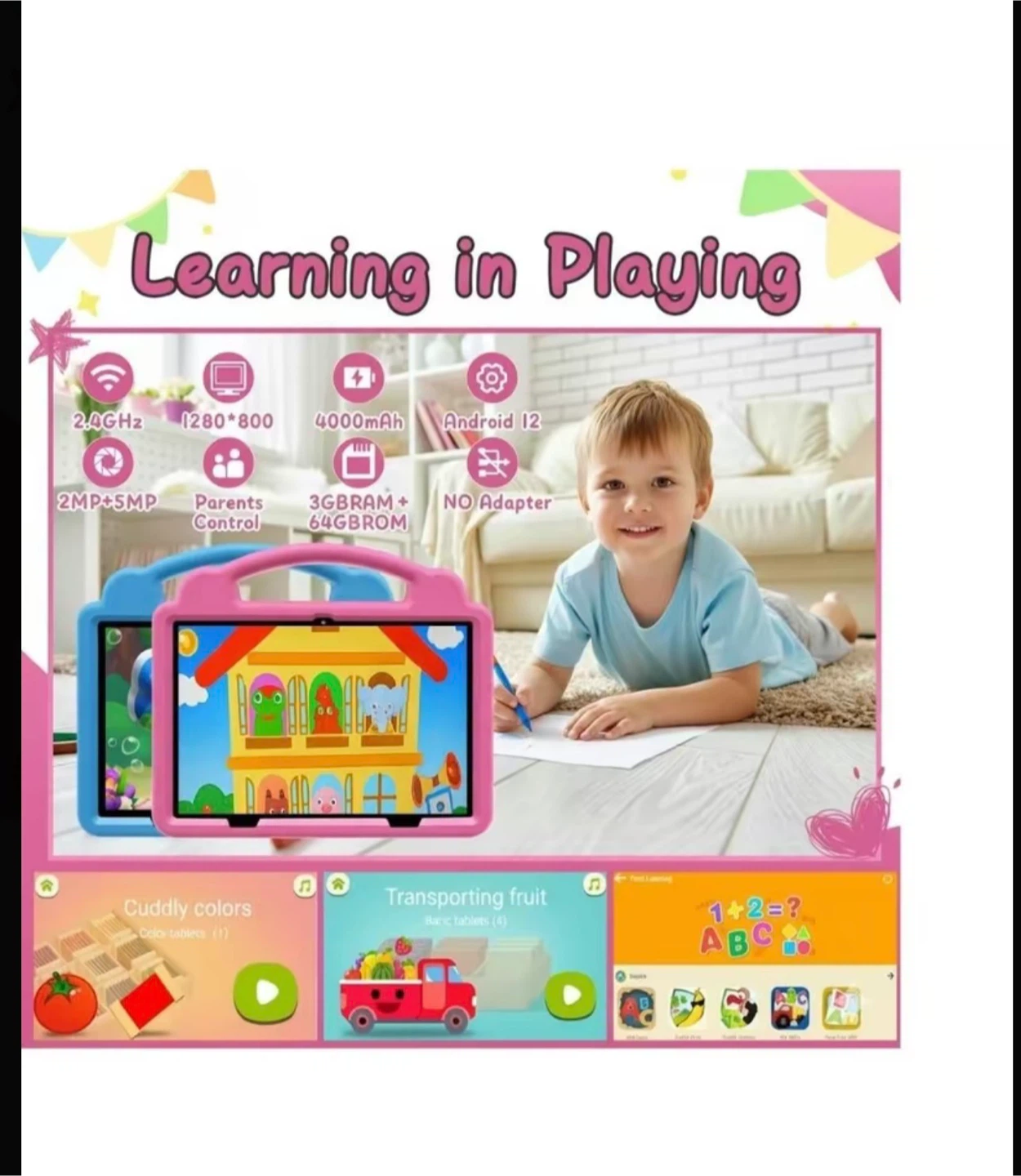 Kids Tablet PC - 10.1 Inch Android 12 - Educational Learning Toy - photo 3