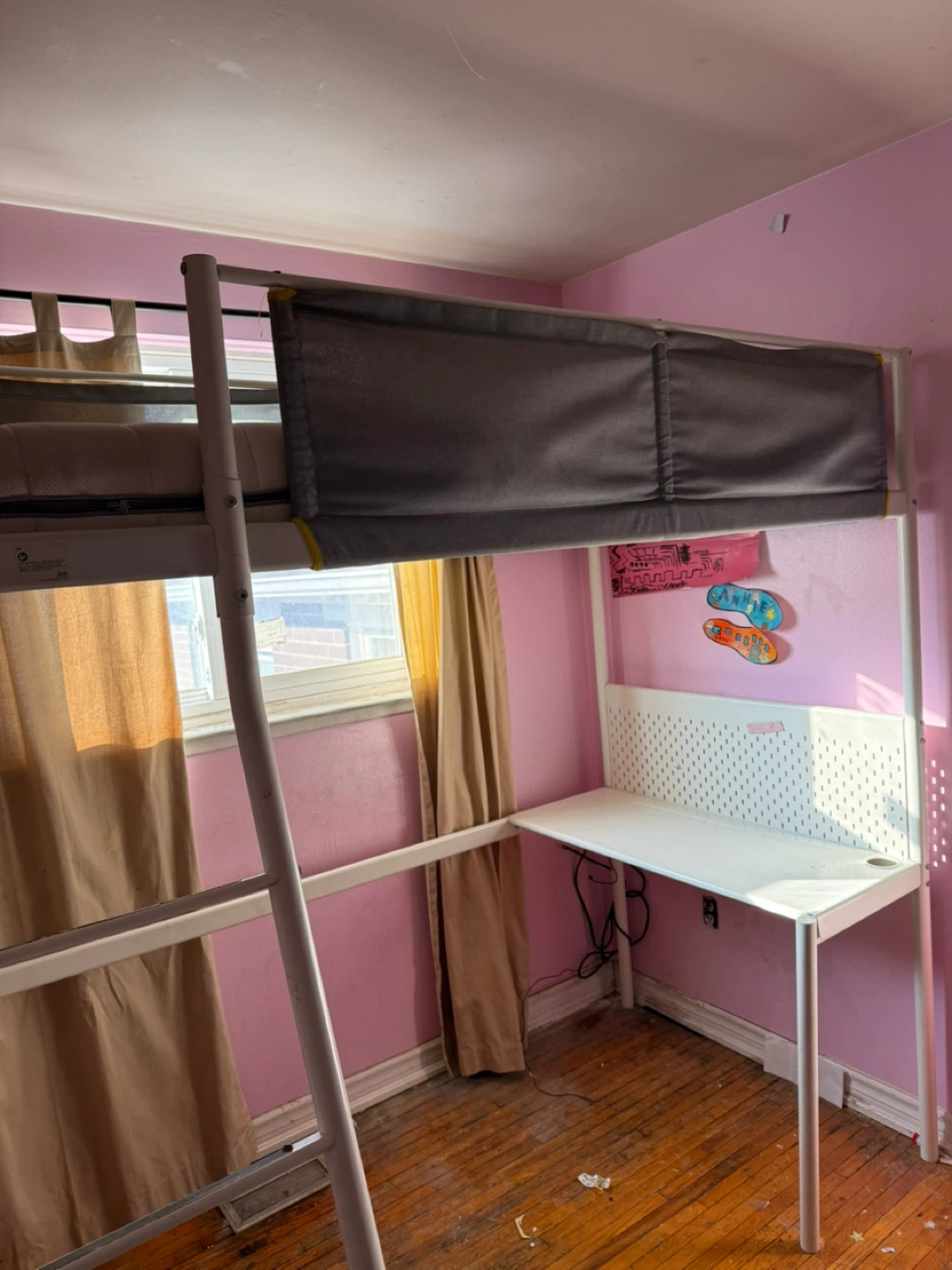 IKEA Loft Bed with Desk and Ladder - photo 3