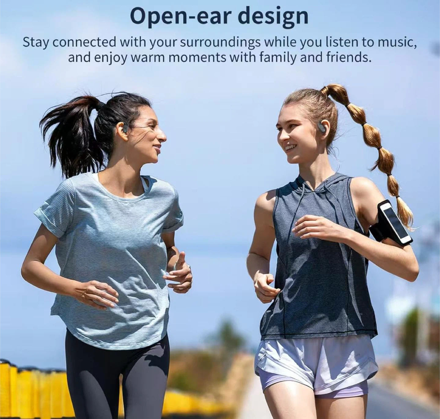 Black Open-Ear Wireless Earbuds with Charging Case - photo 3