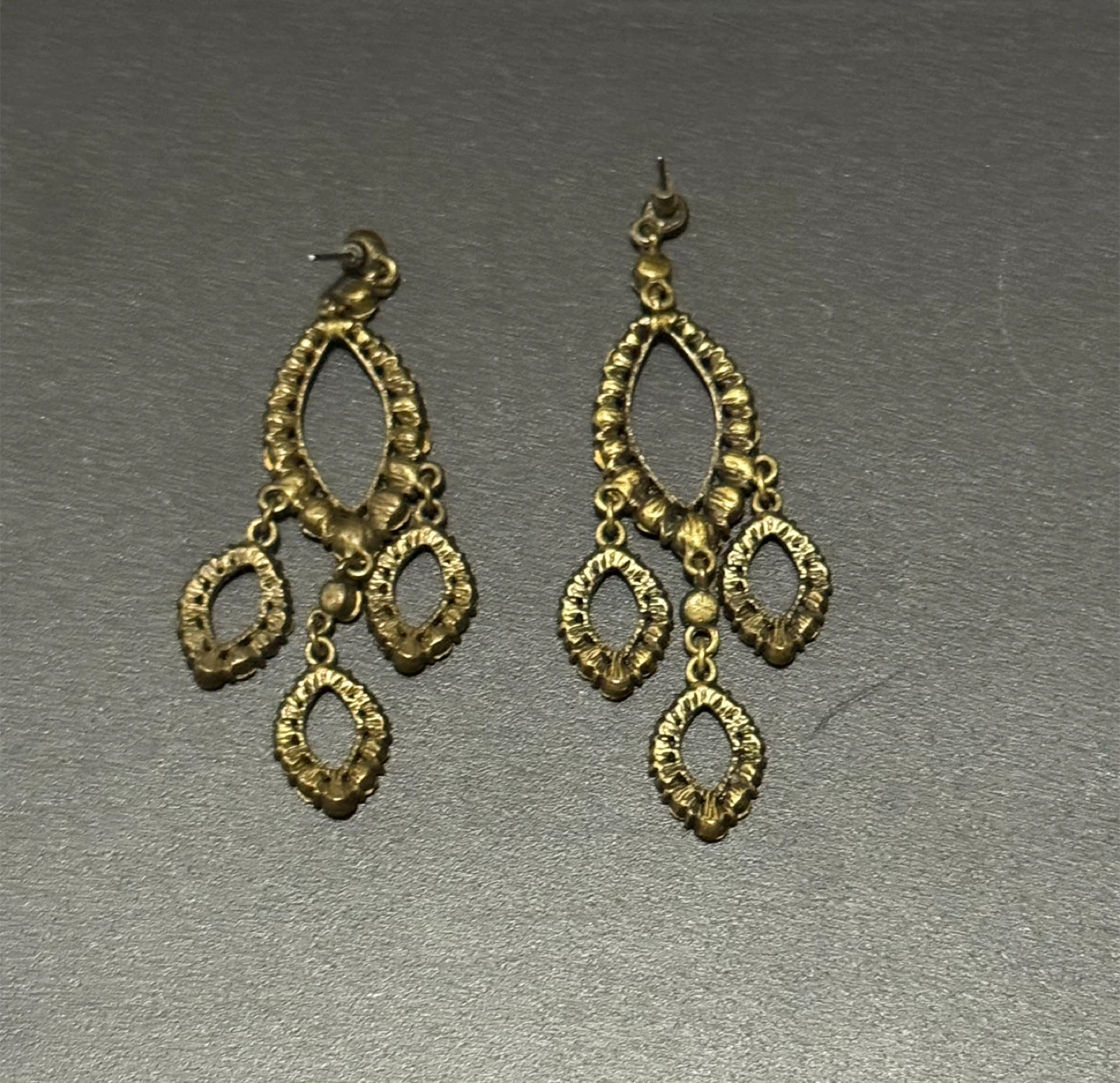 Chandelier Earrings with Green Crystals - photo 3