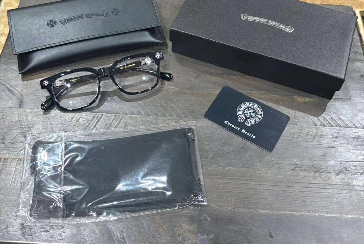 Chrome Hearts Glasses with Case and Box