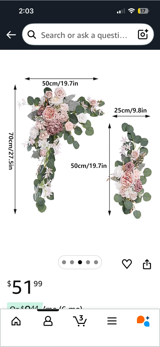 Artificial Flower Swag Set (2 pcs)