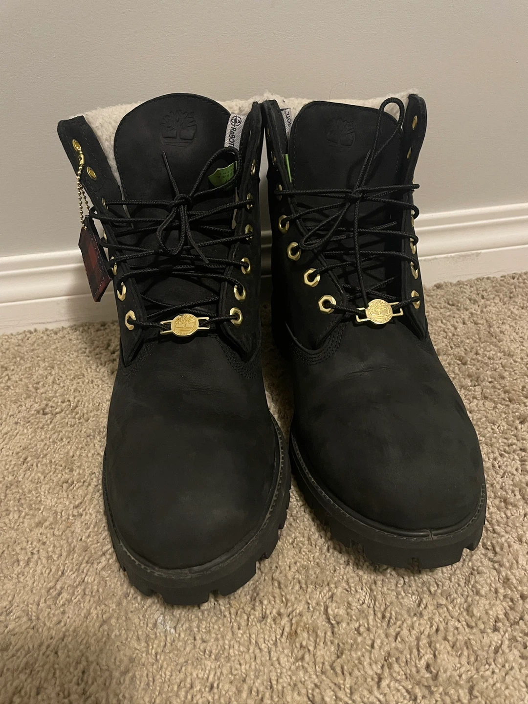 Timberland Black Suede Sherpa Lined Boots