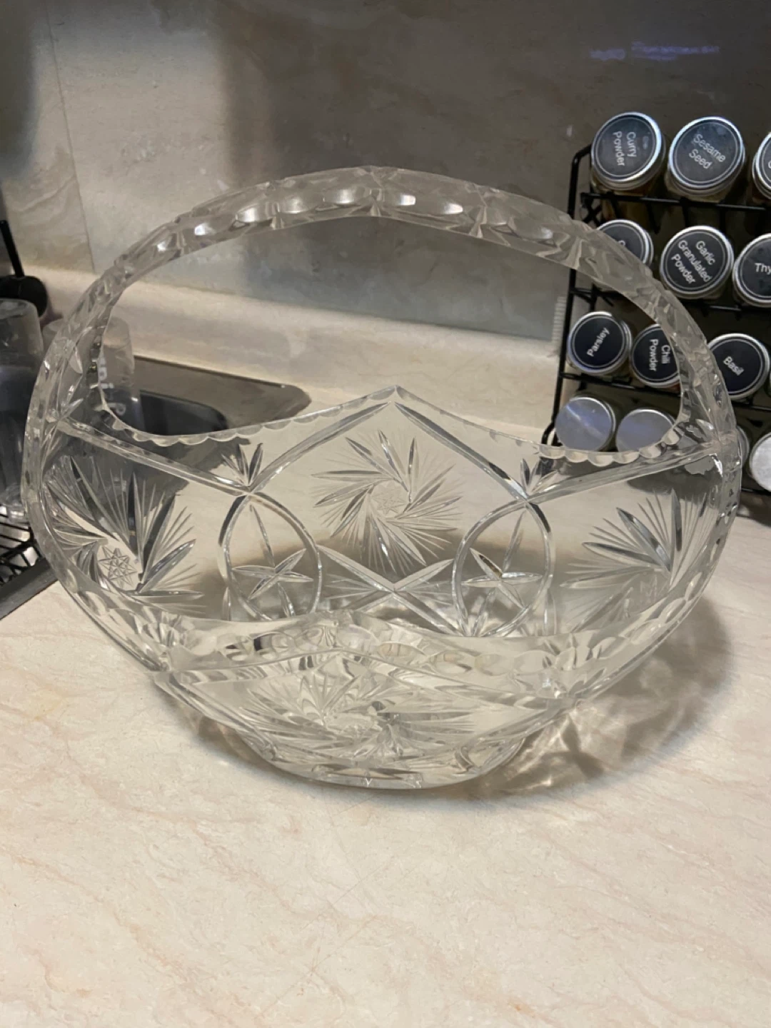 Crystal Glass Basket