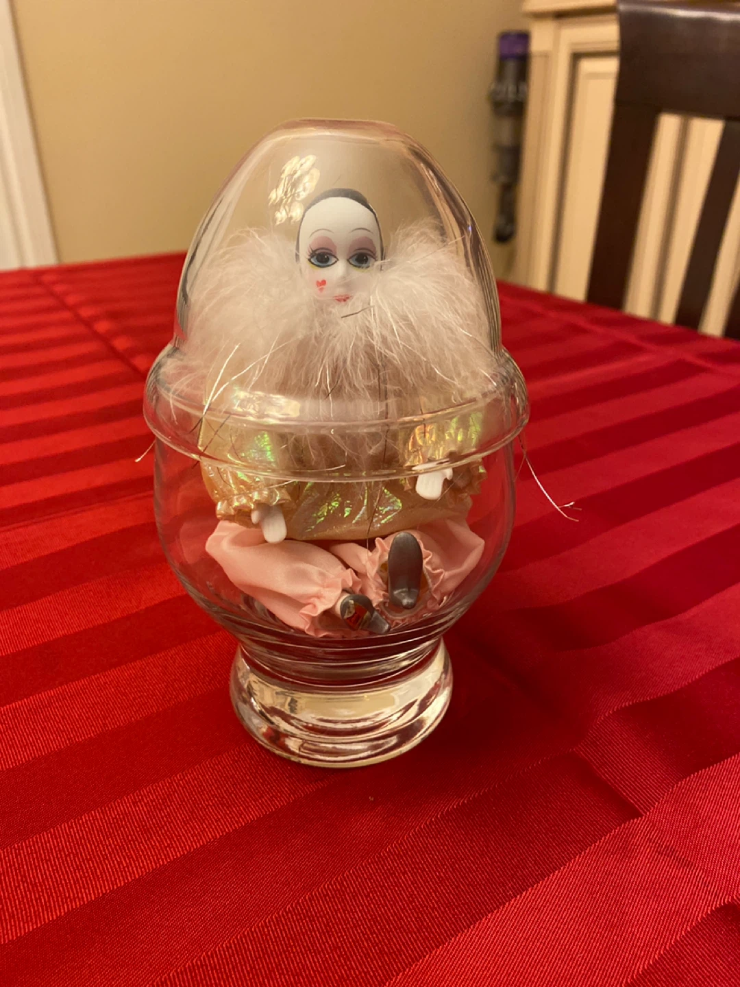Decorative Clown Doll in Glass Display - photo 2