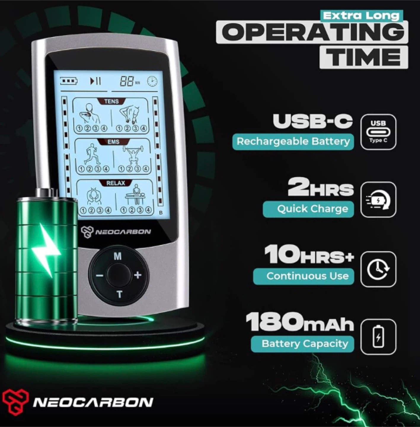NEOCARBON TENS Unit Massager  New Sealed - photo 4