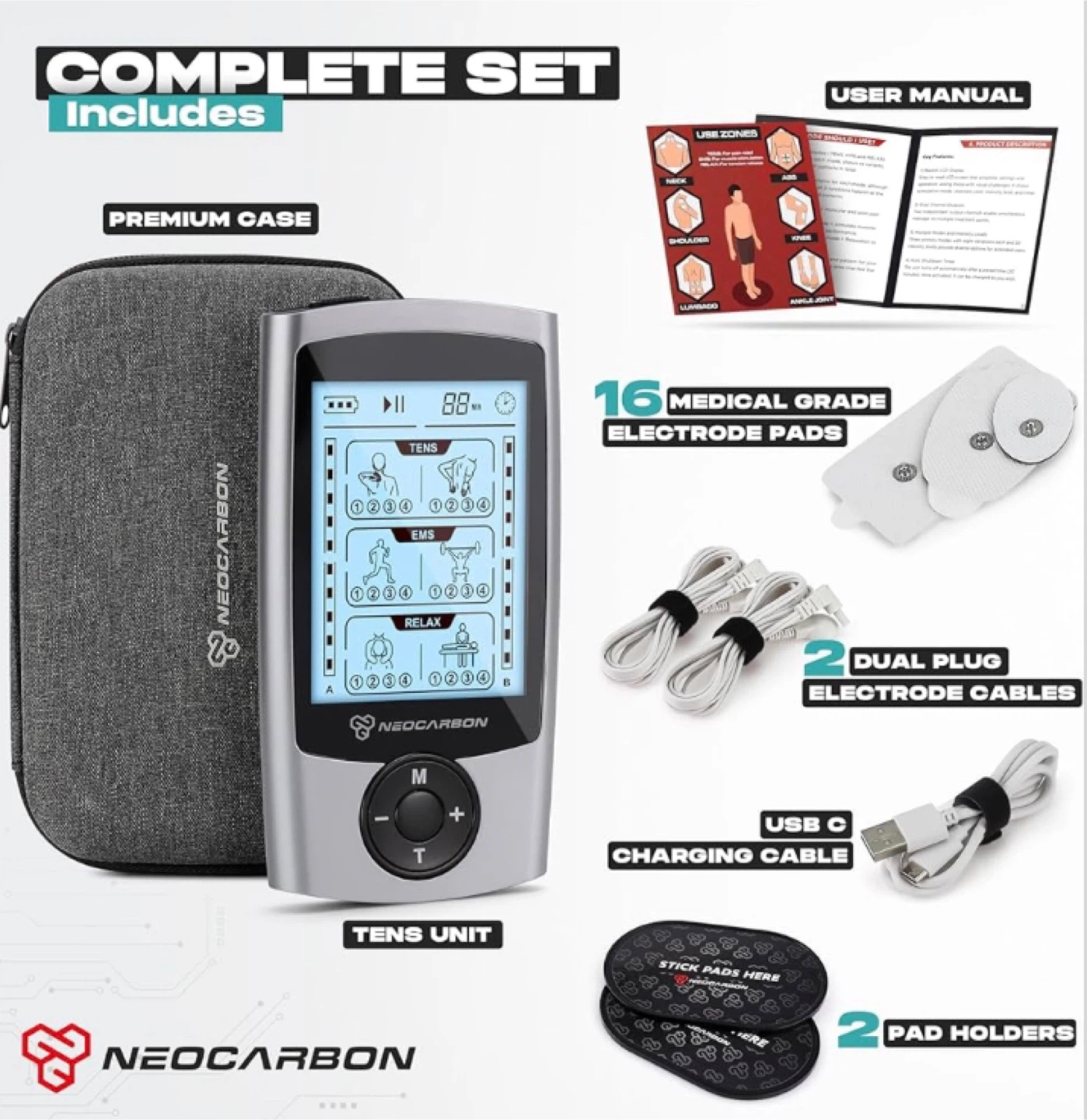 NEOCARBON TENS Unit Massager  New Sealed - photo 3