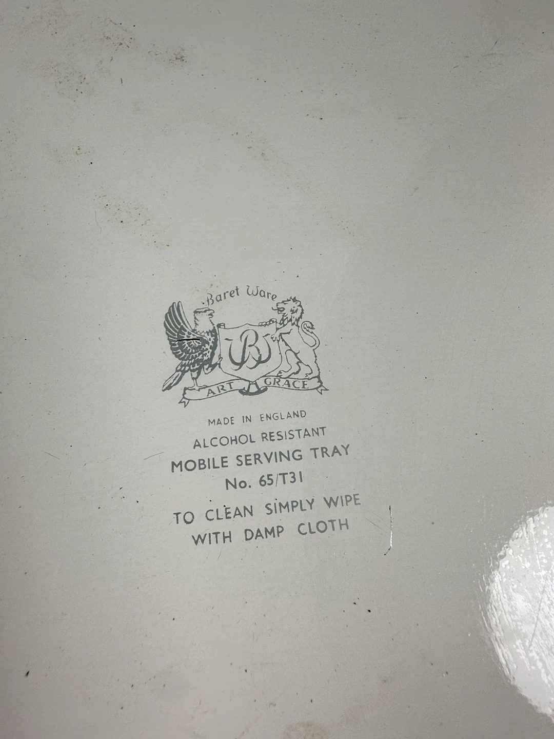 Baret Ware Mobile Serving Tray with Vintage Cars - photo 3