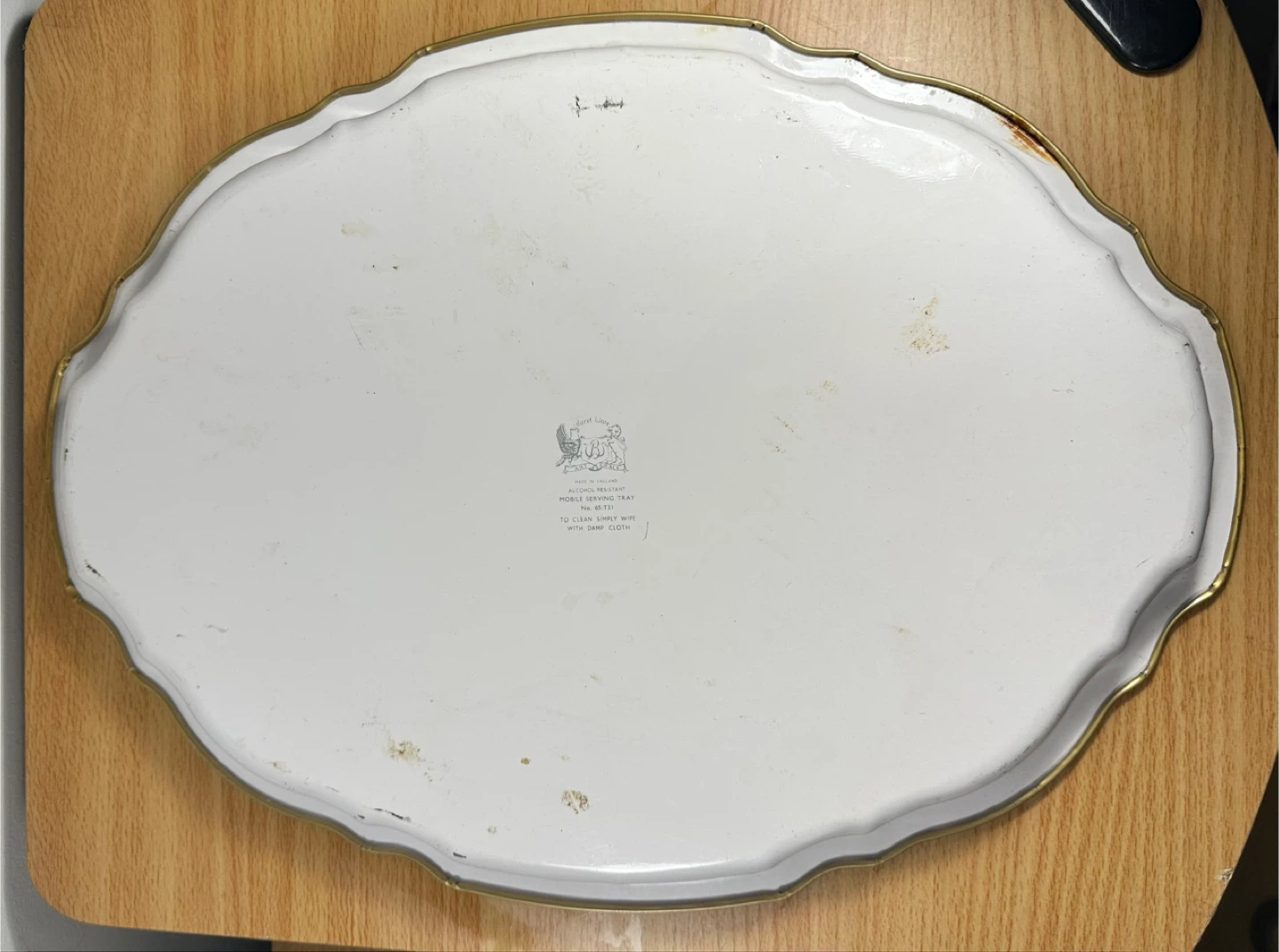 Baret Ware Mobile Serving Tray with Vintage Cars - photo 2