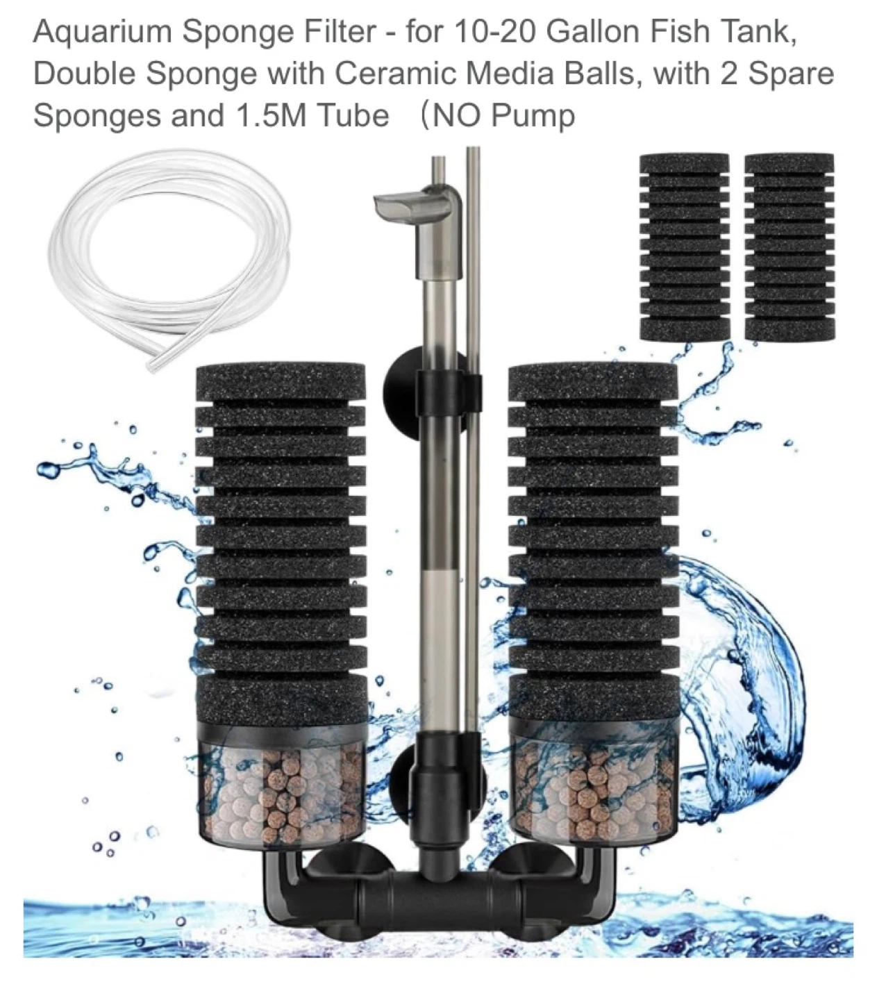 DEGGOS Aquarium Sponge Filter for 10-20 Gallon Tanks - photo 3