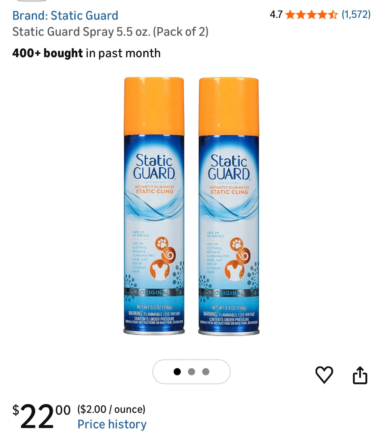 Static Guard Spray 5.5 oz (Pack of 2) - photo 4