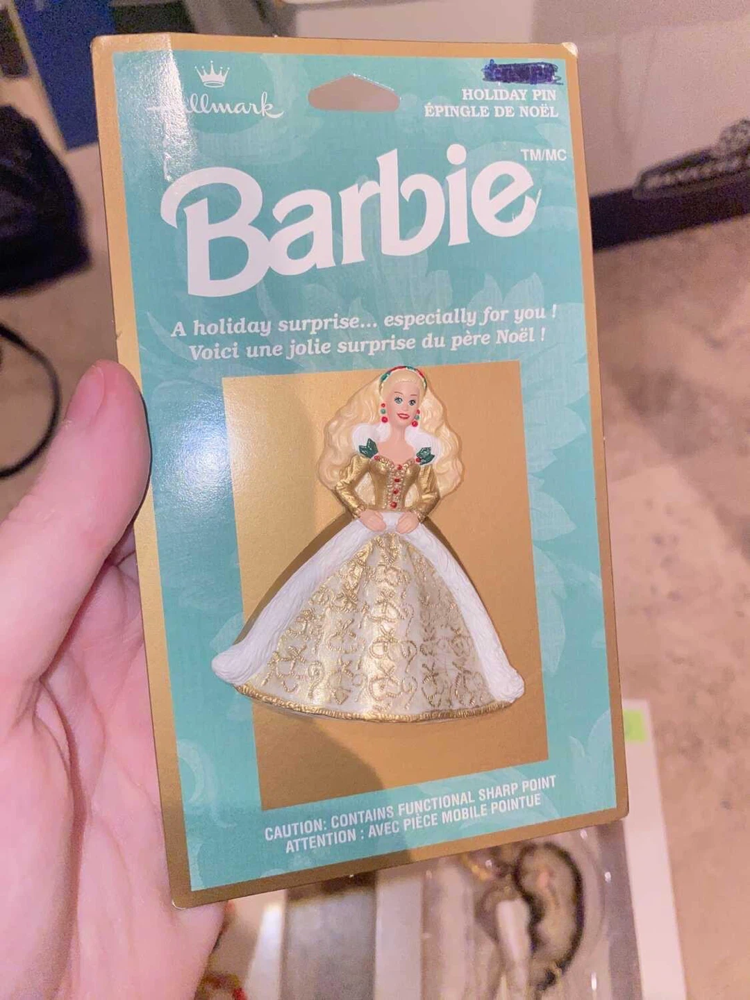 Vintage Hallmark Barbie Holiday Pin