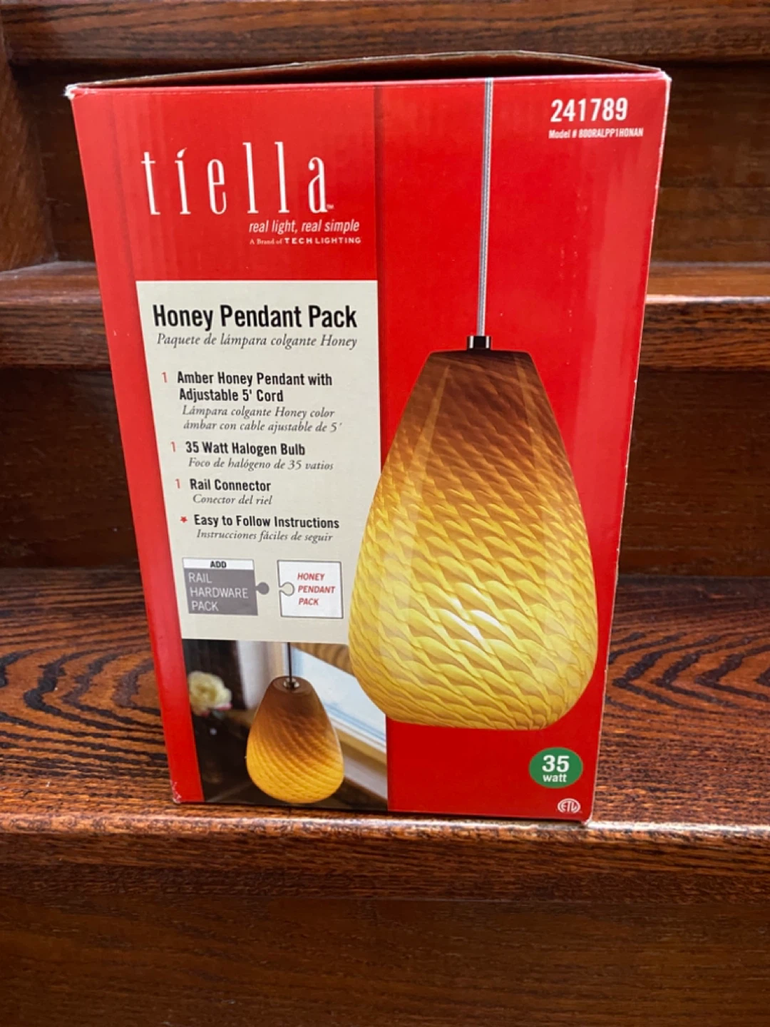 Tiella Honey Pendant Pack - Amber Pendant Light with 5' Cord