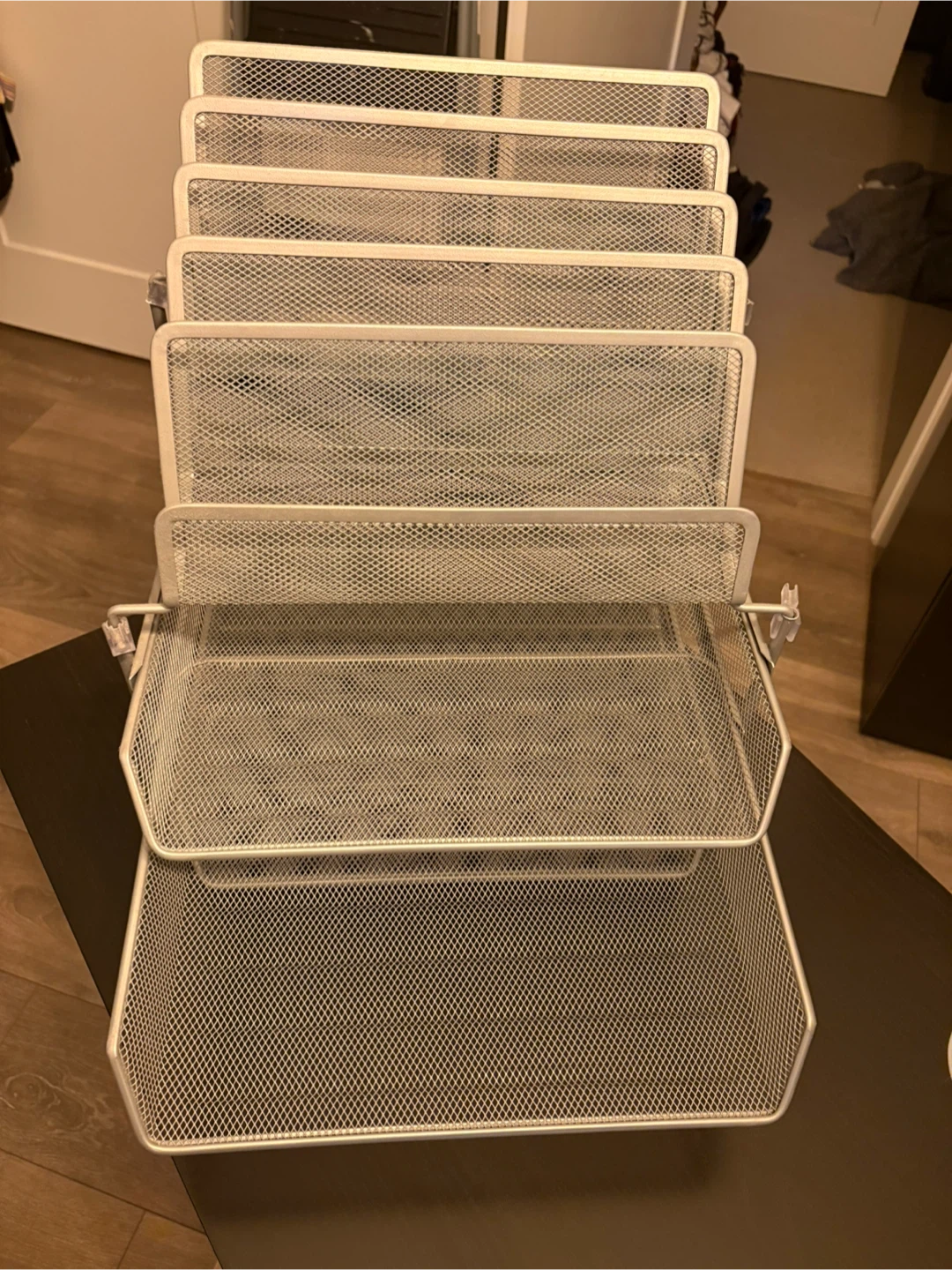 White Mesh Desk Organizer with 6 Tiers - photo 2