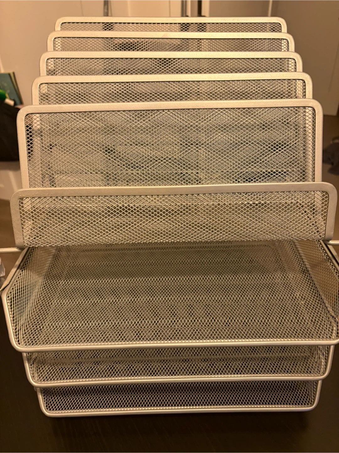 White Mesh Desk Organizer with 6 Tiers - photo 3
