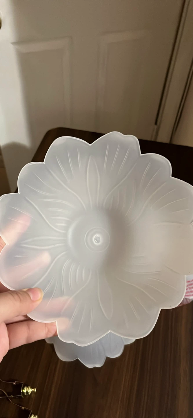 3 Frosted Flower Lamp Shades with Harp Set