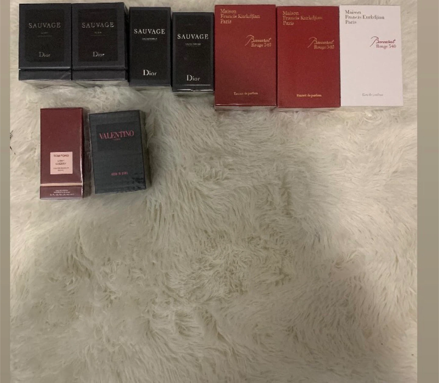 Dior Sauvage,, Valentino,  Baccarat Rouge 540 Fragrances