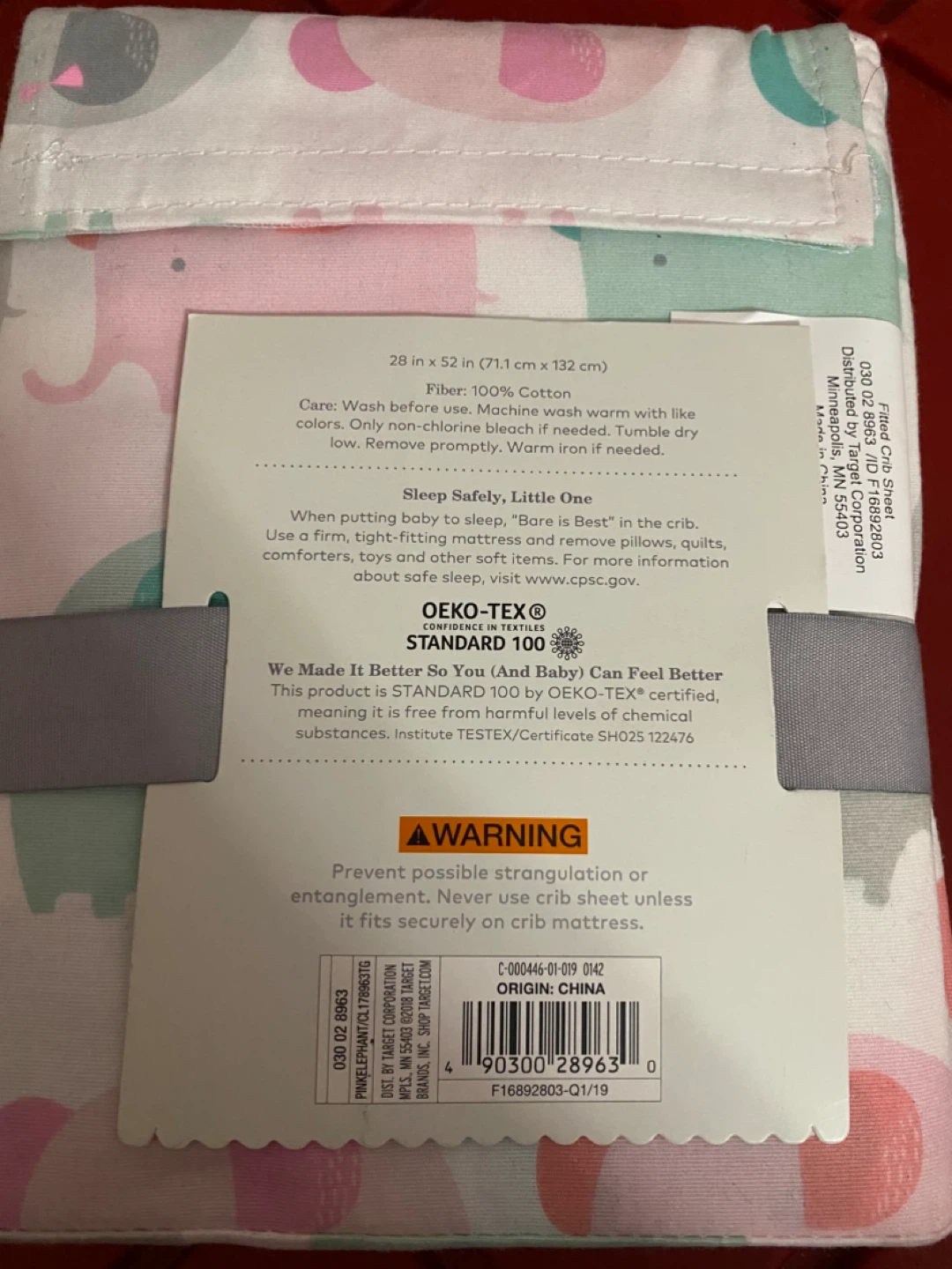 Cloud Island Crib Fitted Sheet - Elephants - photo 2