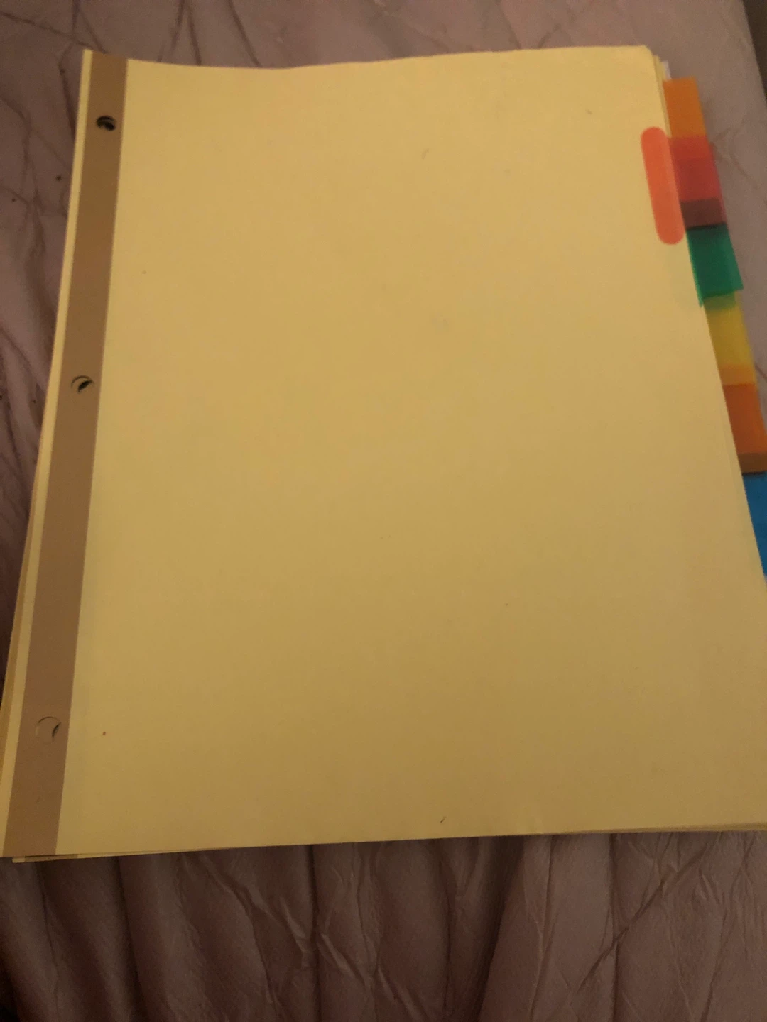 Yellow 3-Ring Binder with Multi-Colored Dividers