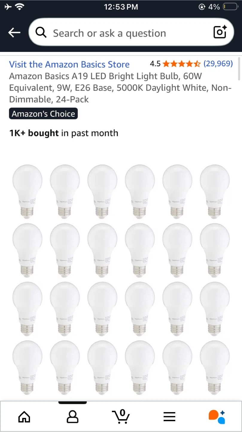 Amazon Basics A19 LED Daylight Light Bulbs - 24 Pack - photo 3