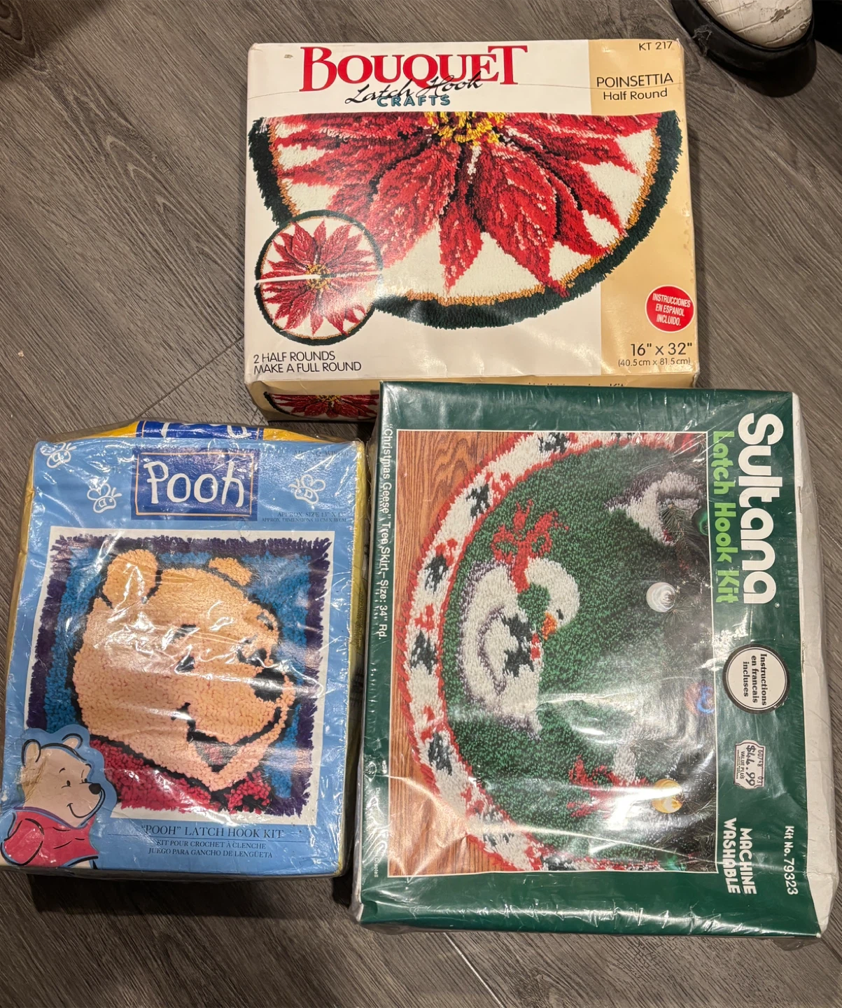 3 Latch Hook Kits, sealed in box