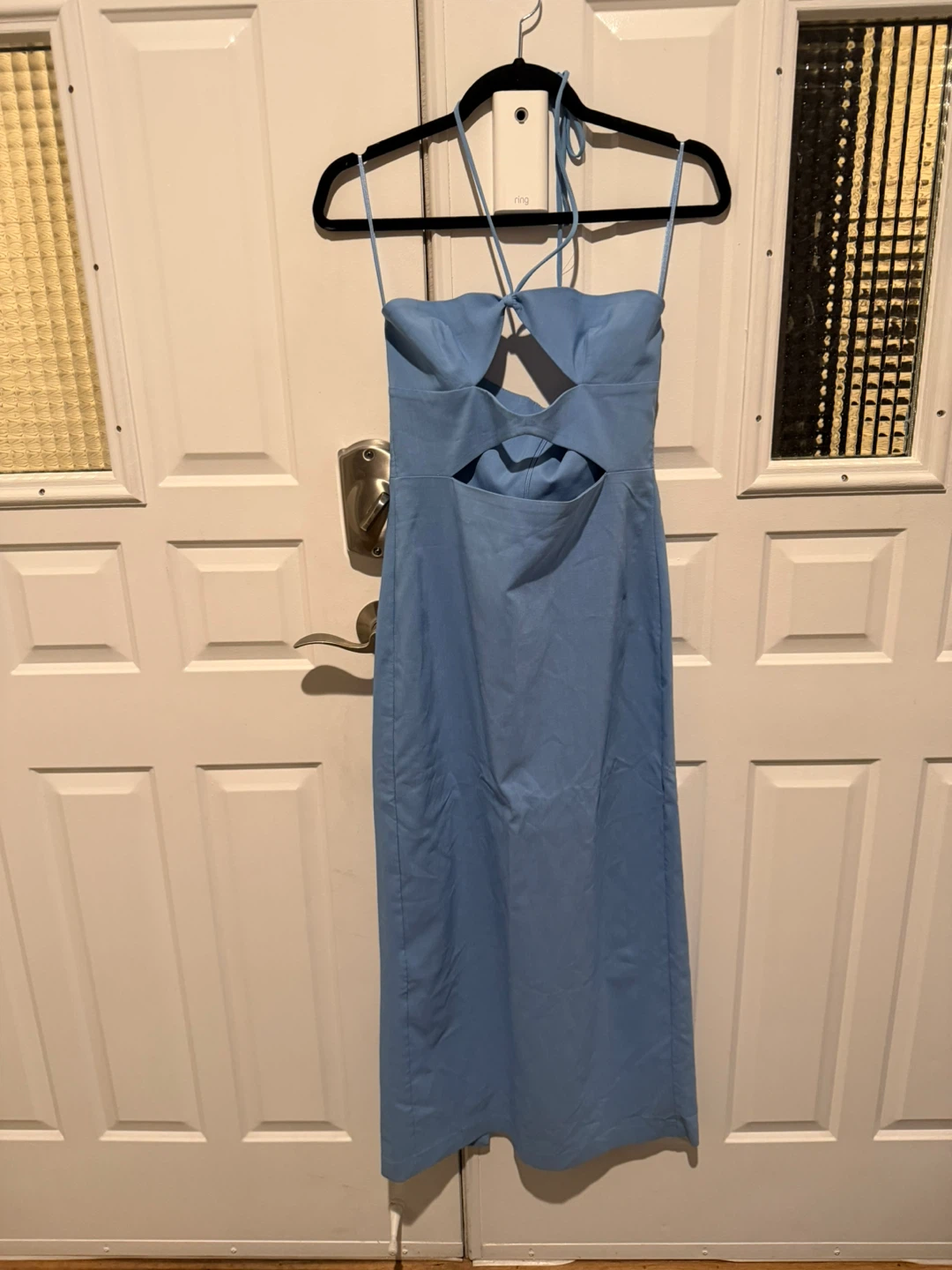 Zara Blue Cut-Out Midi Dress Size M