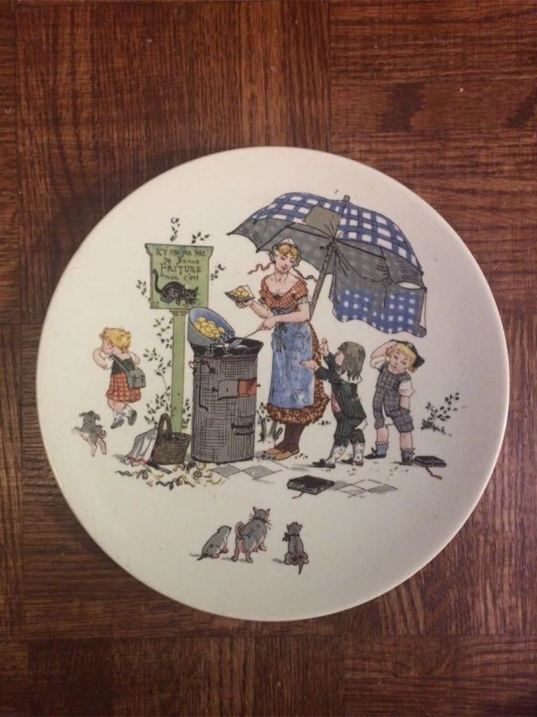 4 Vintage Richard Froment Antique Story Plates - photo 4