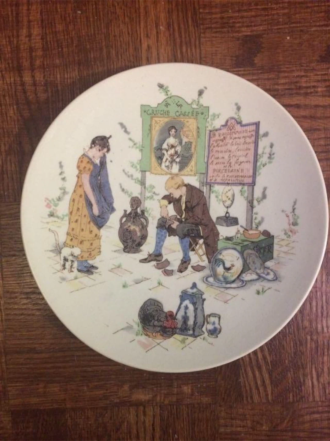 4 Vintage Richard Froment Antique Story Plates - photo 5
