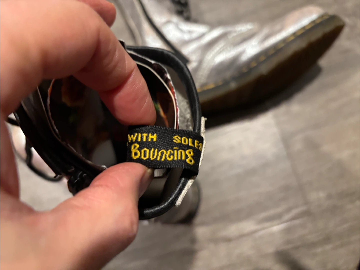 Dr. Martens Silver Metallic Lace Up Boots - photo 4