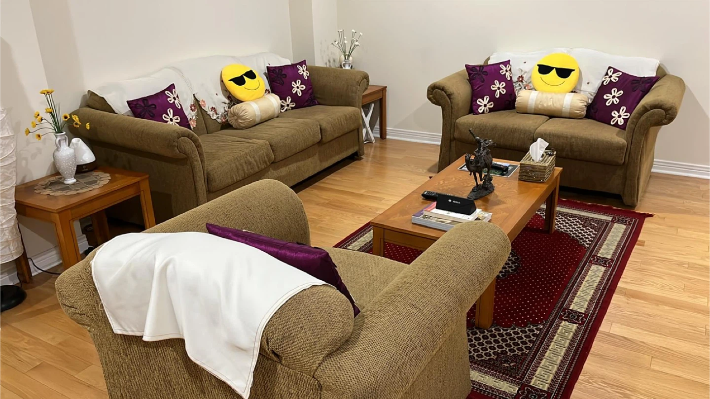 3-piece brown sofa set.