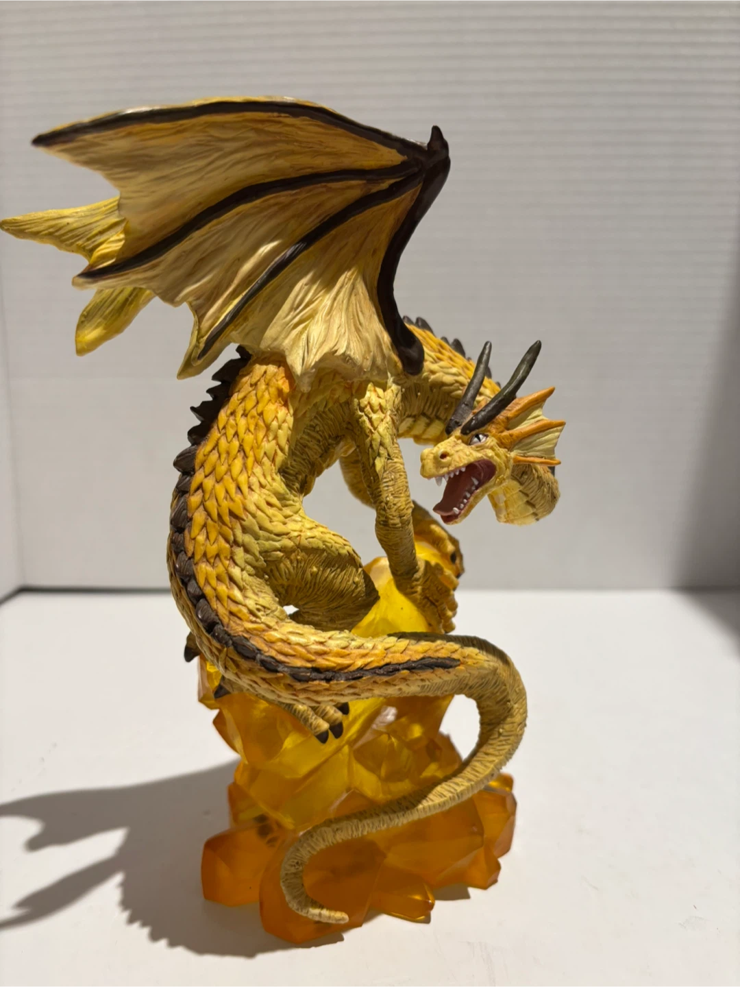 Citrine Dragon Figurine on Amber Crystal Base