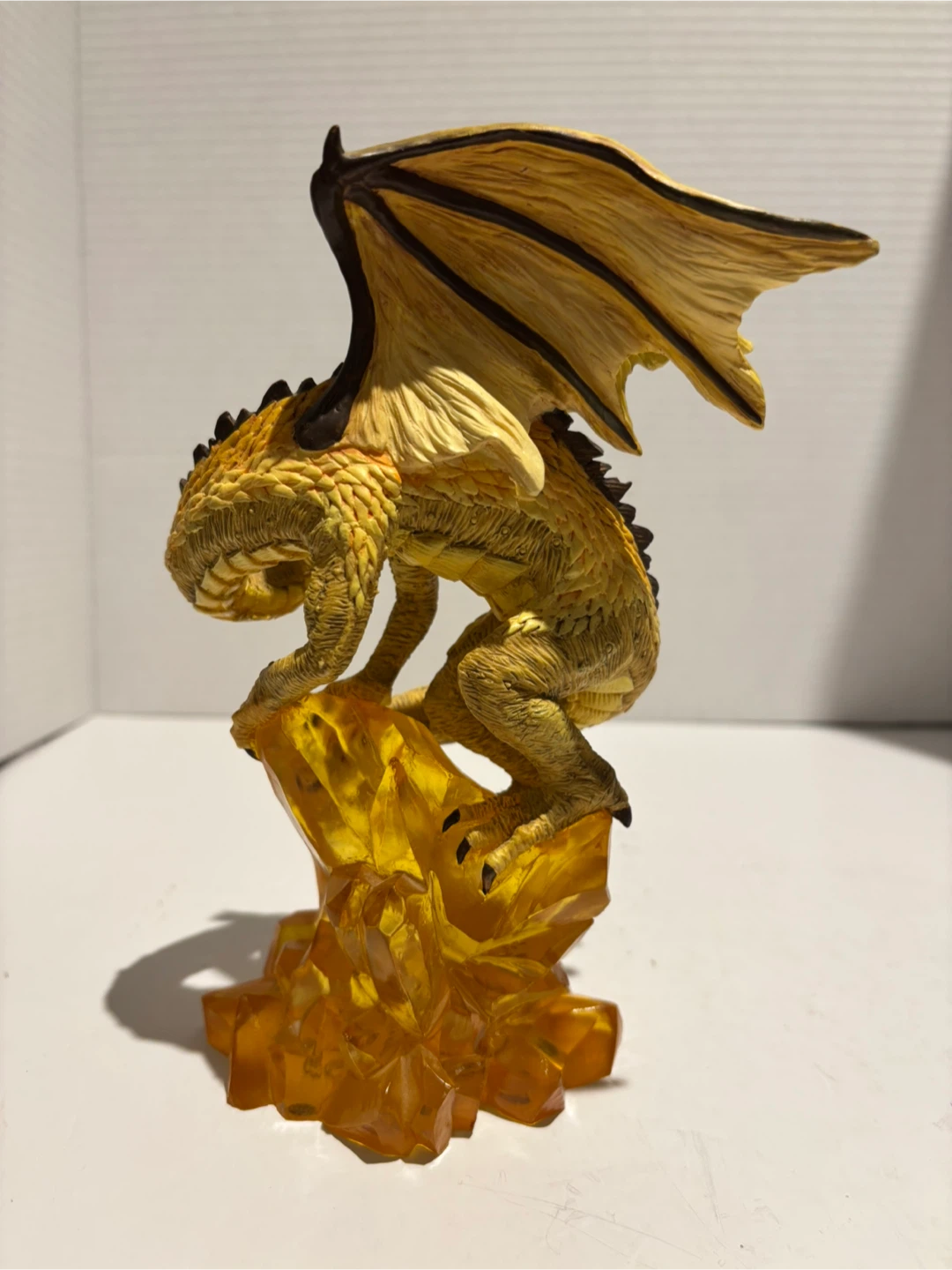 Citrine Dragon Figurine on Amber Crystal Base - photo 3