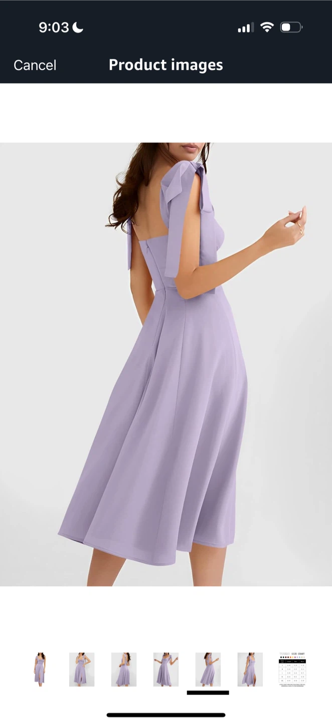 Lilac Sweetheart Neckline Tie Strap Dress - photo 5