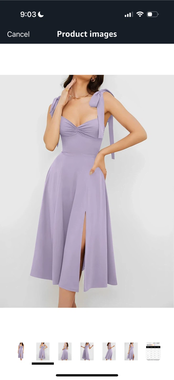 Lilac Sweetheart Neckline Tie Strap Dress - photo 2