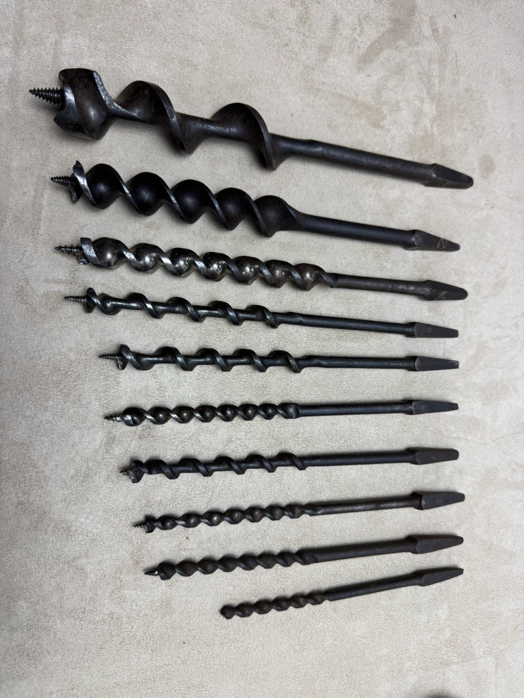 Set of 10 Wood Auger Drill Bits with Canvas Roll - photo 2