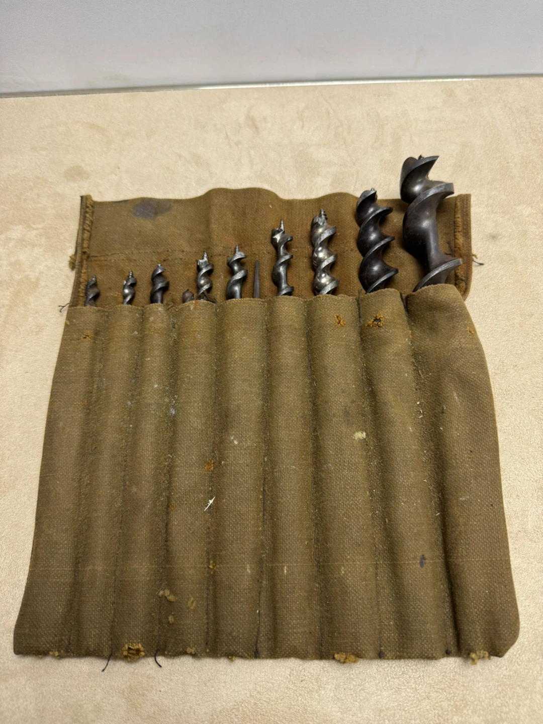 Set of 10 Wood Auger Drill Bits with Canvas Roll - photo 4
