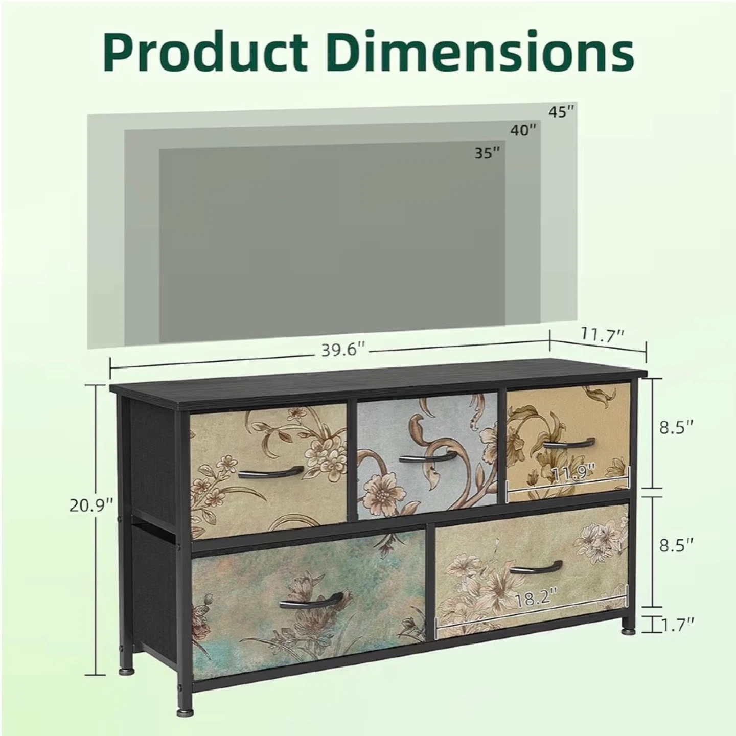 Fabric Dresser with Flower Drawers - photo 3