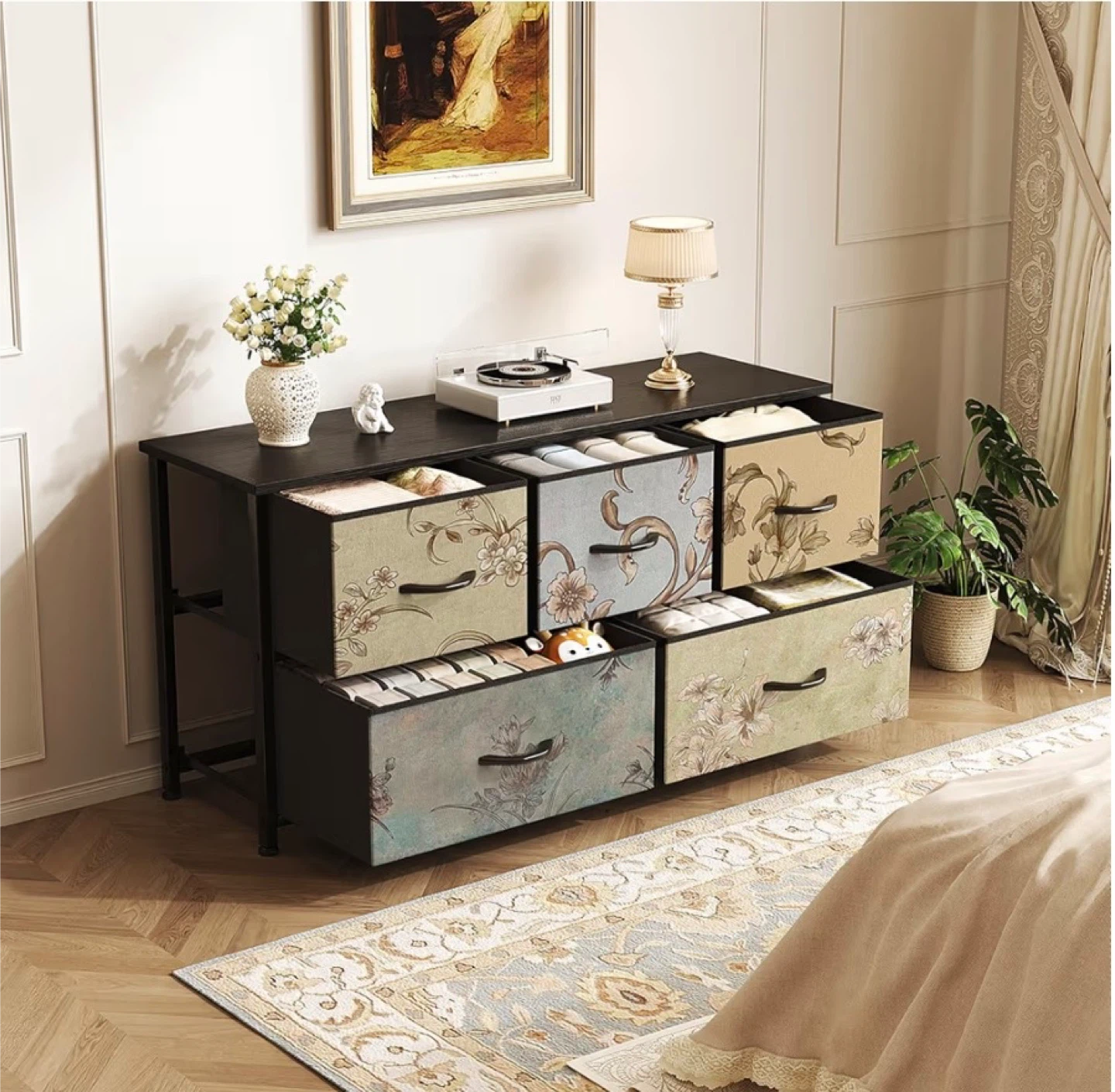 Fabric Dresser with Flower Drawers - photo 4