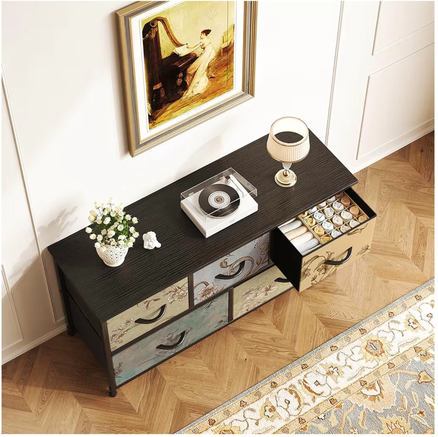 Fabric Dresser with Flower Drawers - photo 5